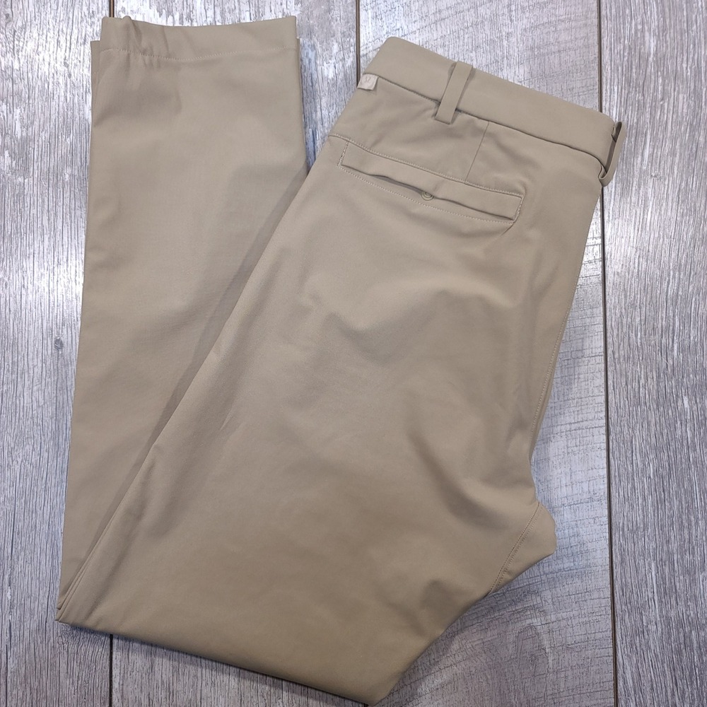 Lululemon Commission Slim-Fit Pant Mens 32x31 Tan Khaki Chino Warpstreme Stretch
